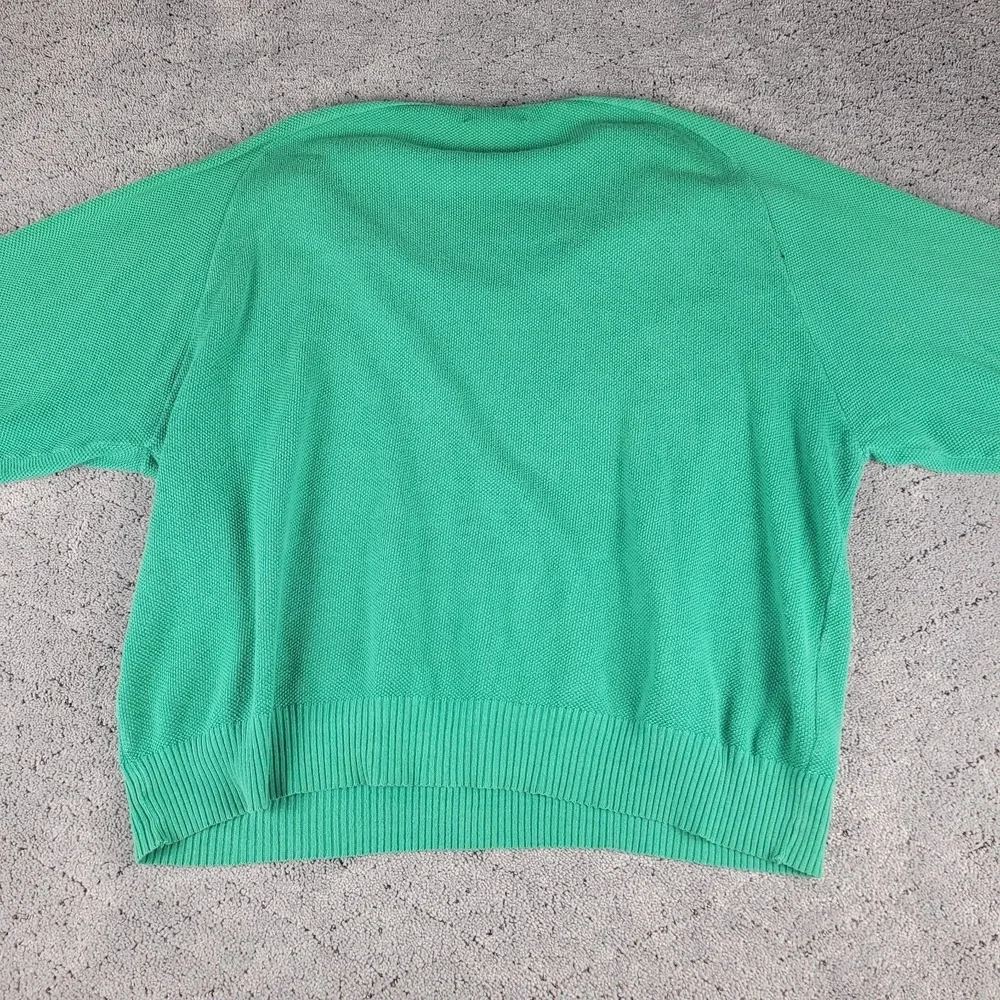 Polo Ralph Lauren Sweater Mens XL Green V Neck Crest Long Sleeve Knit Preppy